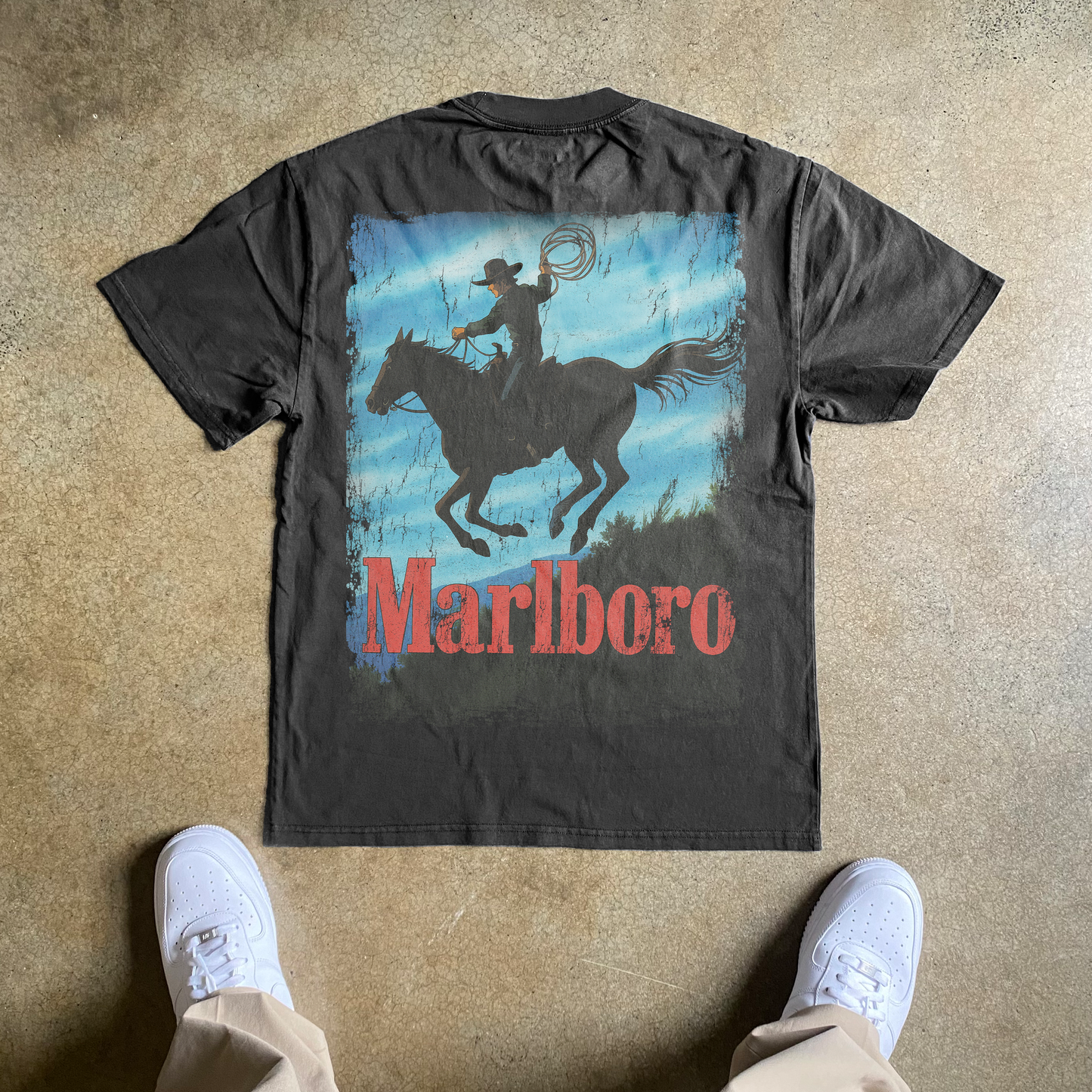 COWBOY HILL HEAVYWEIGHT BLACK T-SHIRT