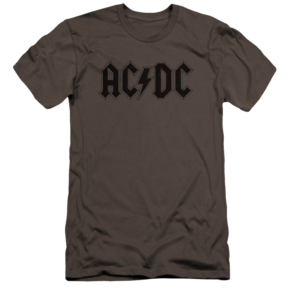 AC/DC Worn Logo - Men's Premium Slim Fit T-Shirt