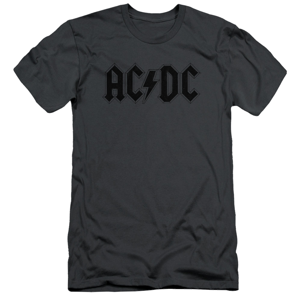 AC/DC Worn Logo - Men's Slim Fit T-Shirt