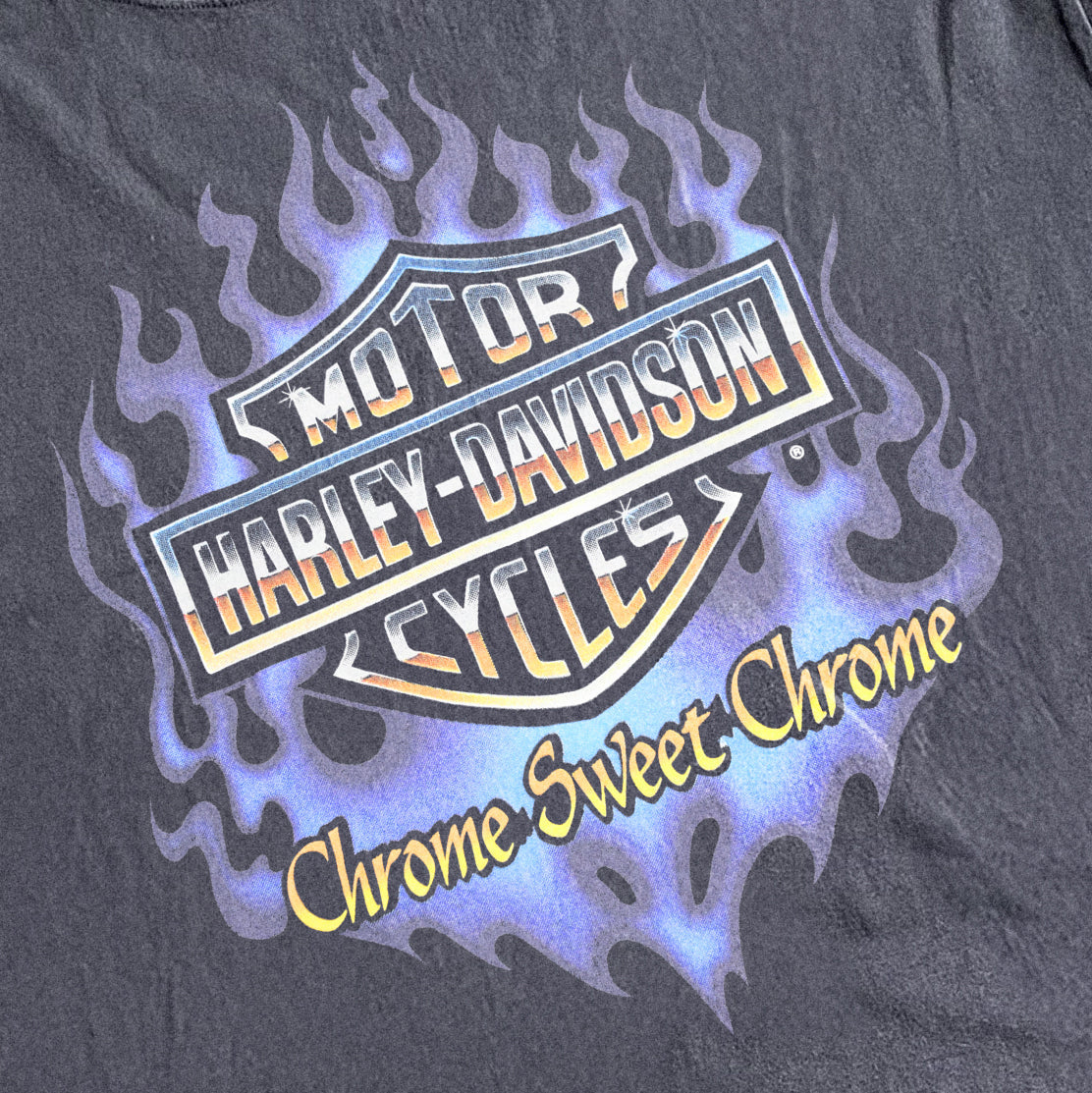 HARLEY CHROM SWEET CHROME HEAVYWEIGHT BLACK T-SHIRT