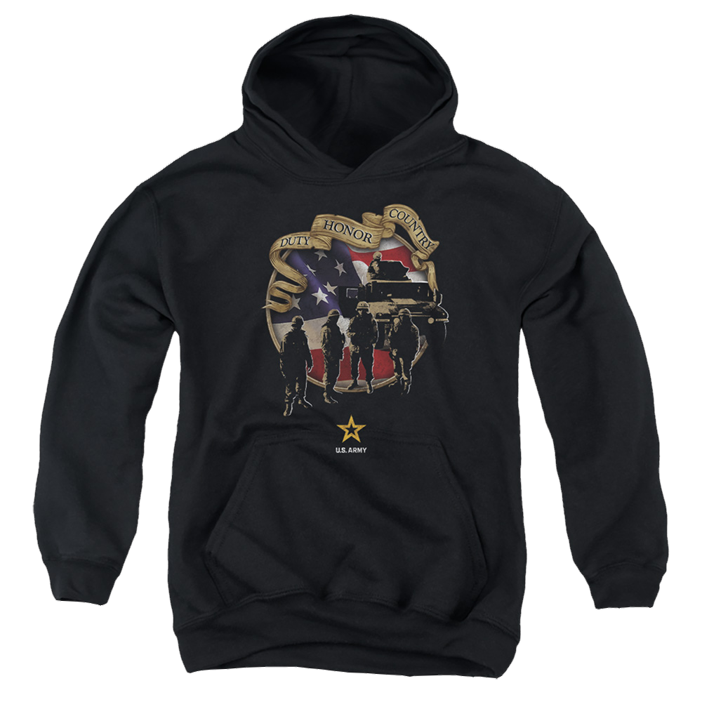 Army - Duty Honor Country Youth Pull-Over Hoodie