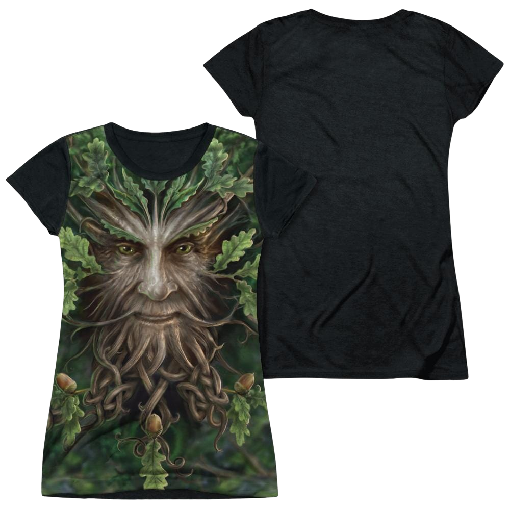 Anne Stokes Oak King - Juniors Black Back T-Shirt