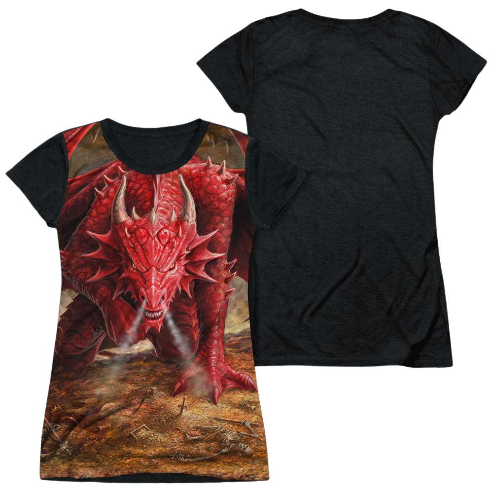 Anne Stokes Dragons Lair - Juniors Black Back T-Shirt