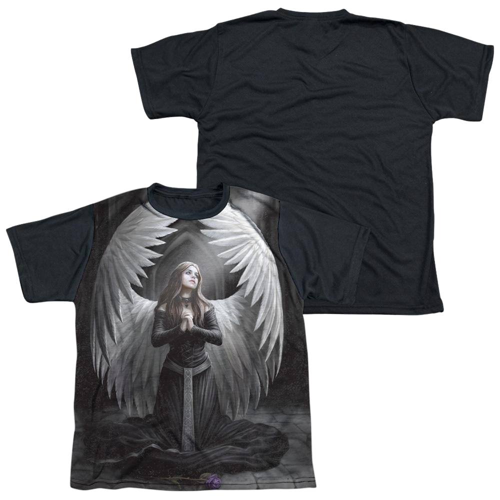 Anne Stokes Prayer For The Fallen - Youth Black Back T-Shirt (Ages 8-12)