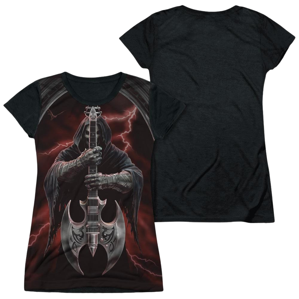 Anne Stokes Rock God - Juniors Black Back T-Shirt