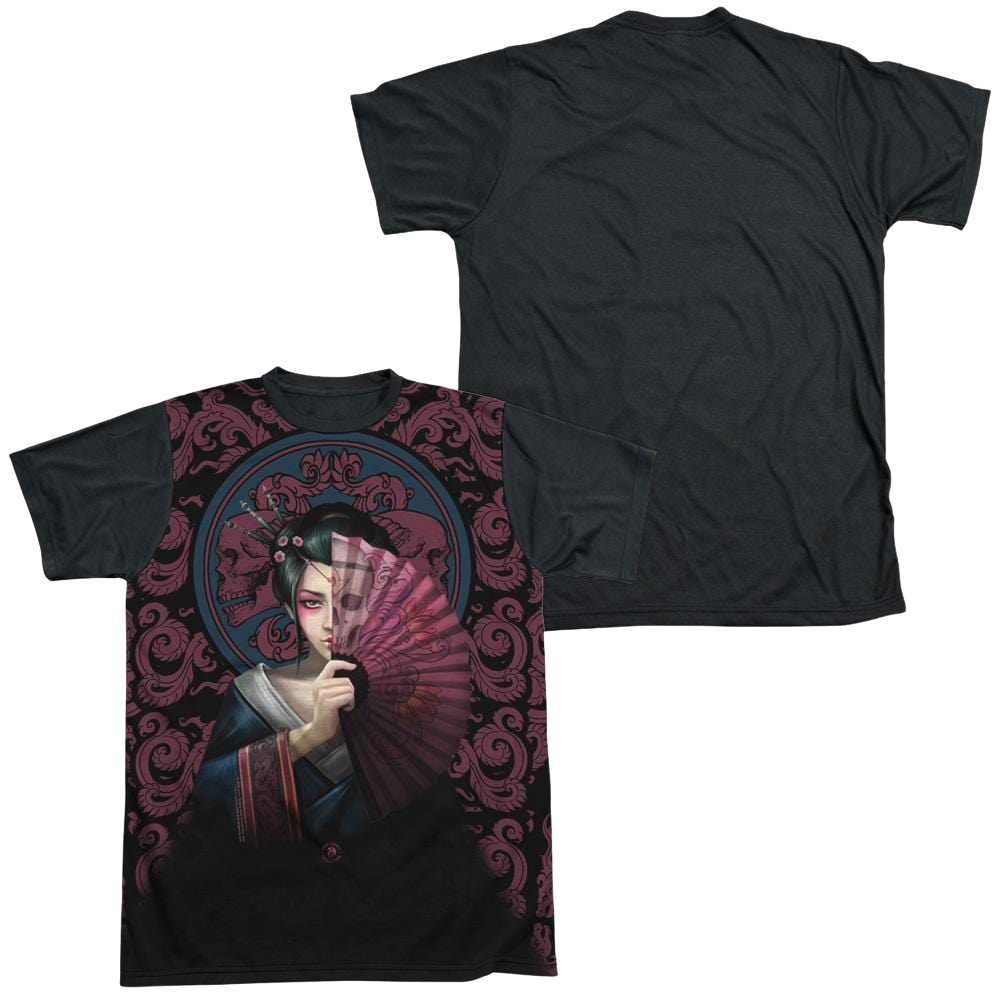 Anne Stokes Geisha Skull - Men's Black Back T-Shirt