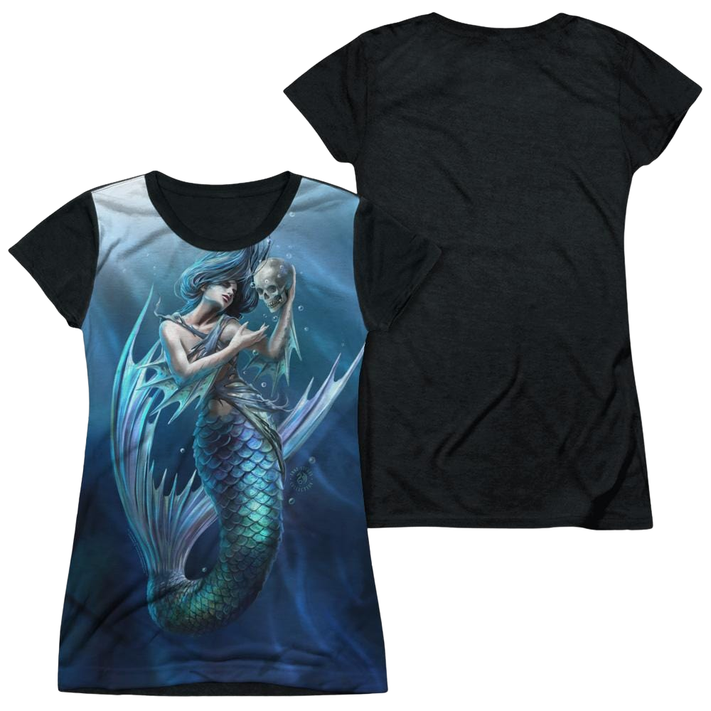 Anne Stokes Sailors Ruin - Juniors Black Back T-Shirt