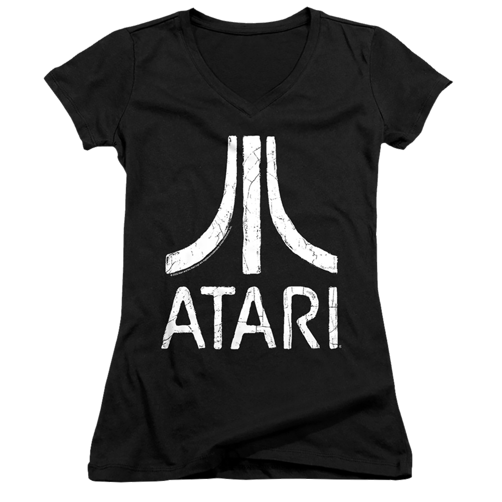 Atari Rough Logo - Juniors V-Neck T-Shirt