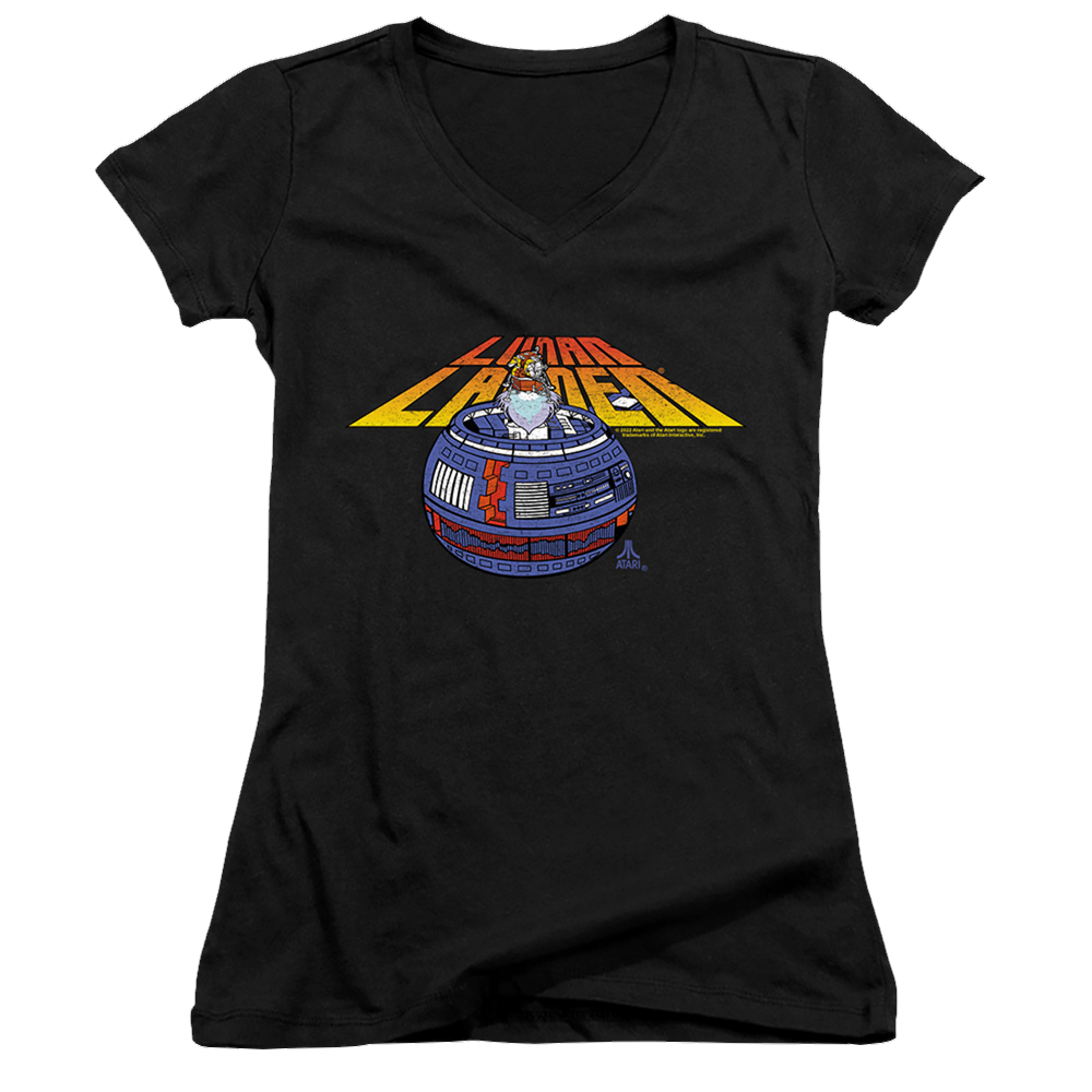 Atari Lunar Globe - Juniors V-Neck T-Shirt