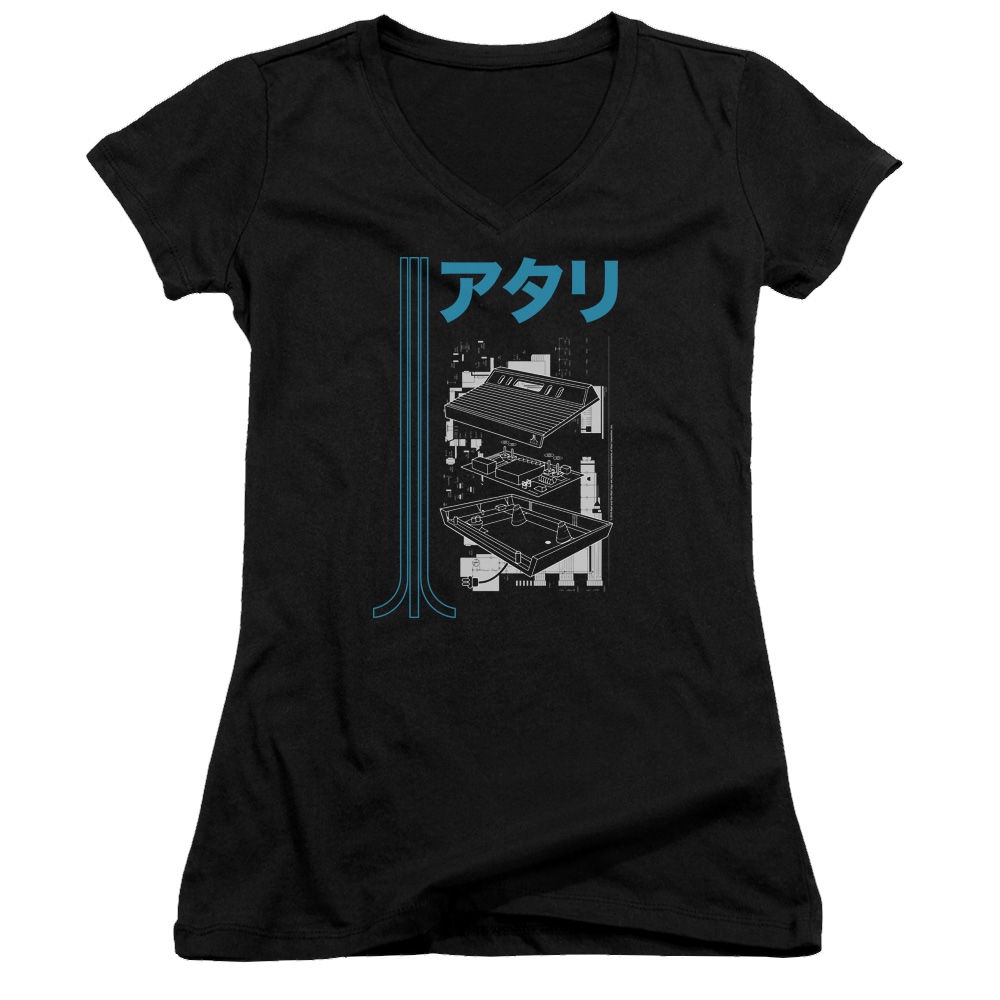 Atari Schematic - Juniors V-Neck T-Shirt