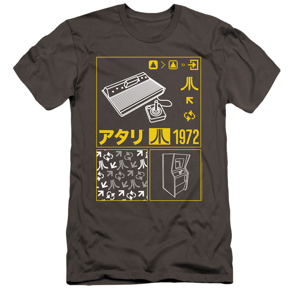 Atari Kanji Squares - Men's Premium Slim Fit T-Shirt