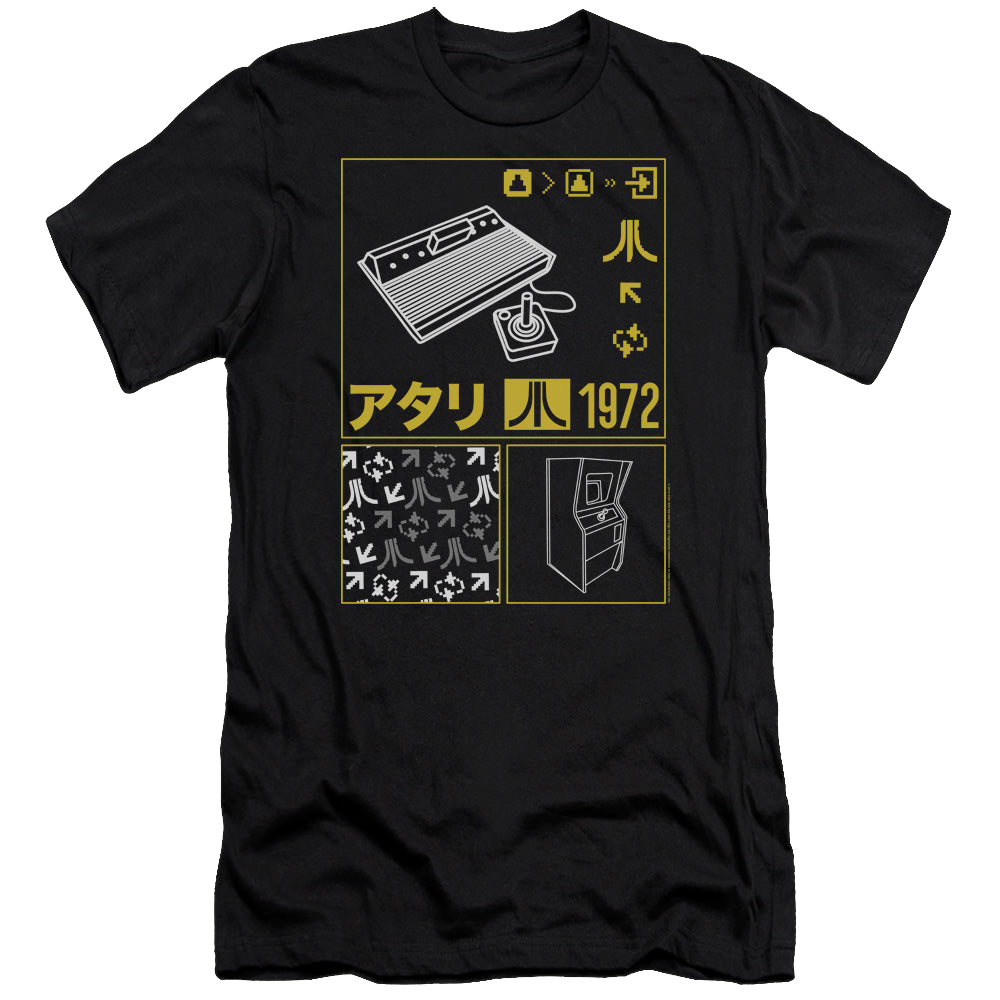 Atari Kanji Squares - Men's Premium Slim Fit T-Shirt Style001