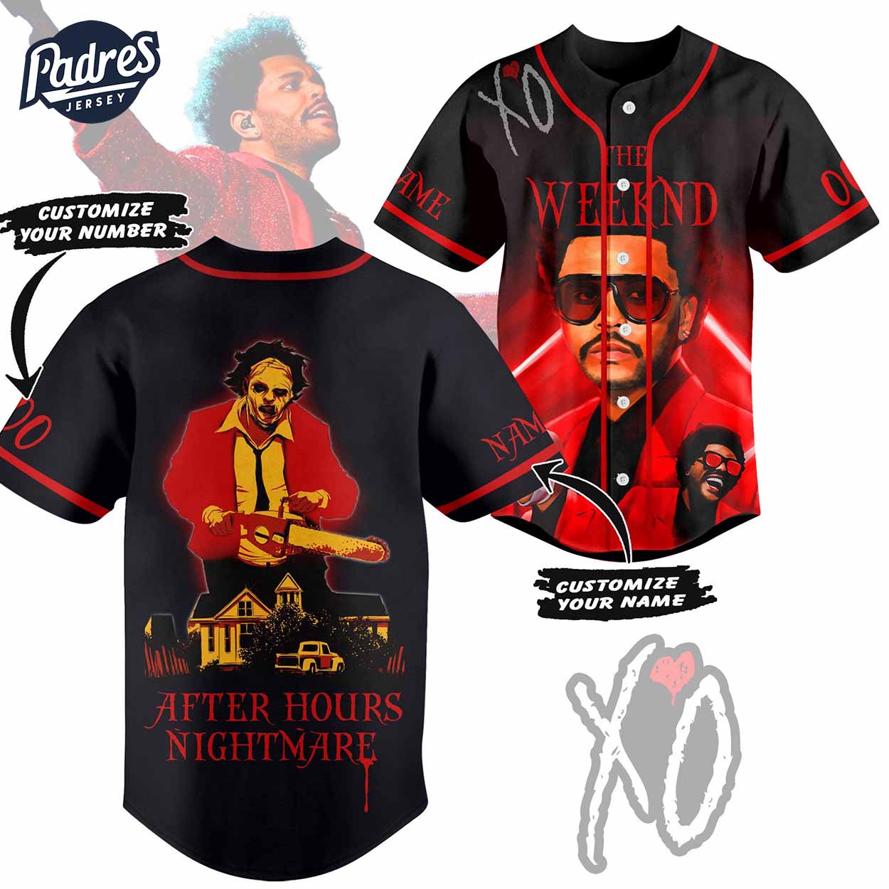 After Hours Nightmare Baseball Jersey The Weeknd Design - Padres Jersey Oasis: Elevate Your Baseball Style Game