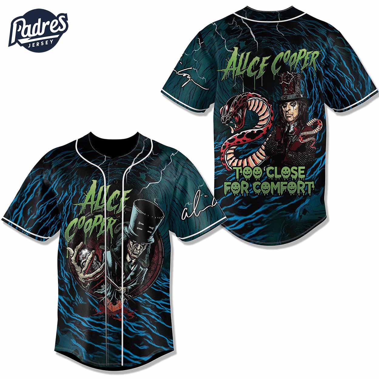 Alice Cooper Too Close For Comfort Baseball Jersey - Padres Jersey Oasis: Elevate Your Baseball Style Game