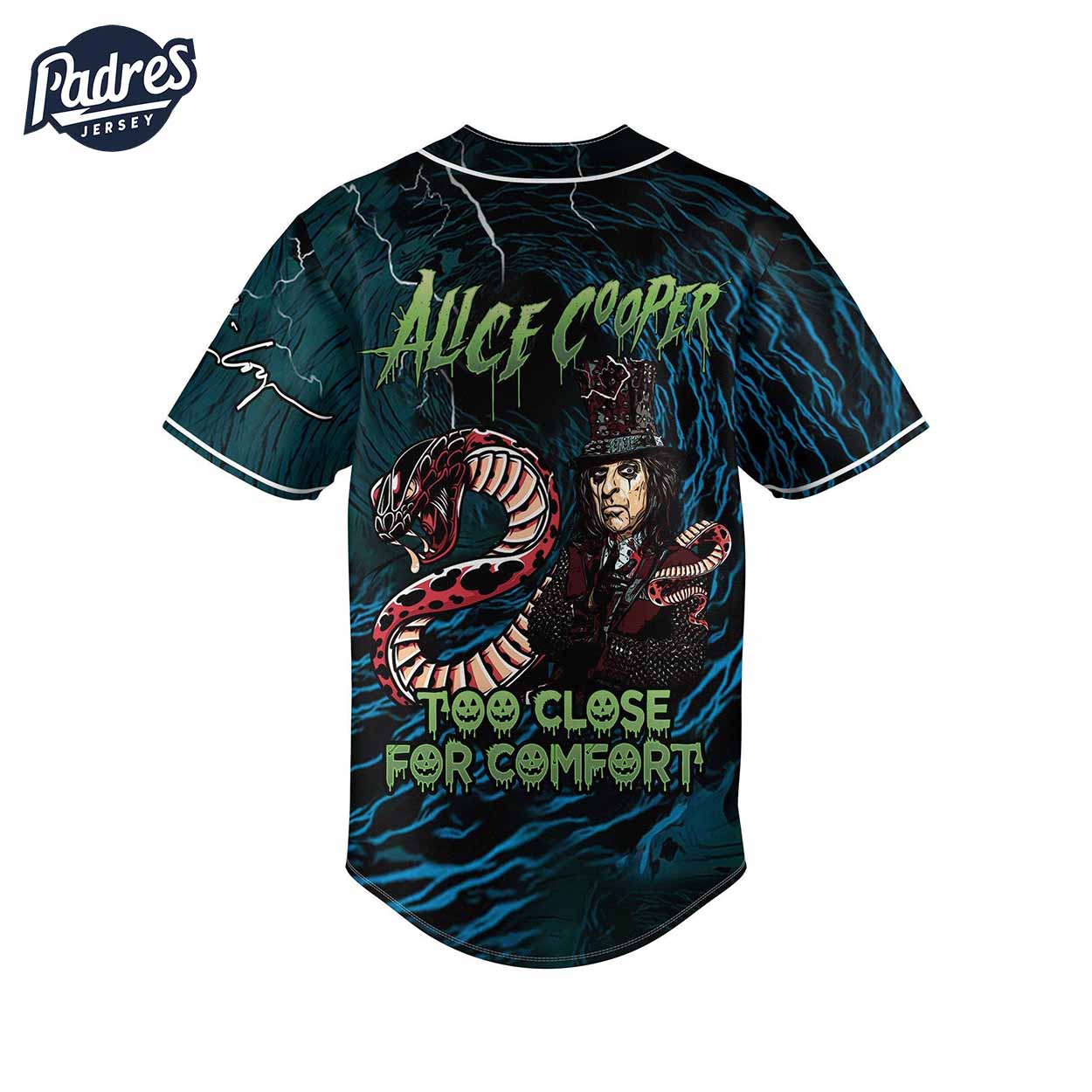 Alice Cooper Too Close For Comfort Baseball Jersey - Padres Jersey Oasis: Elevate Your Baseball Style Game