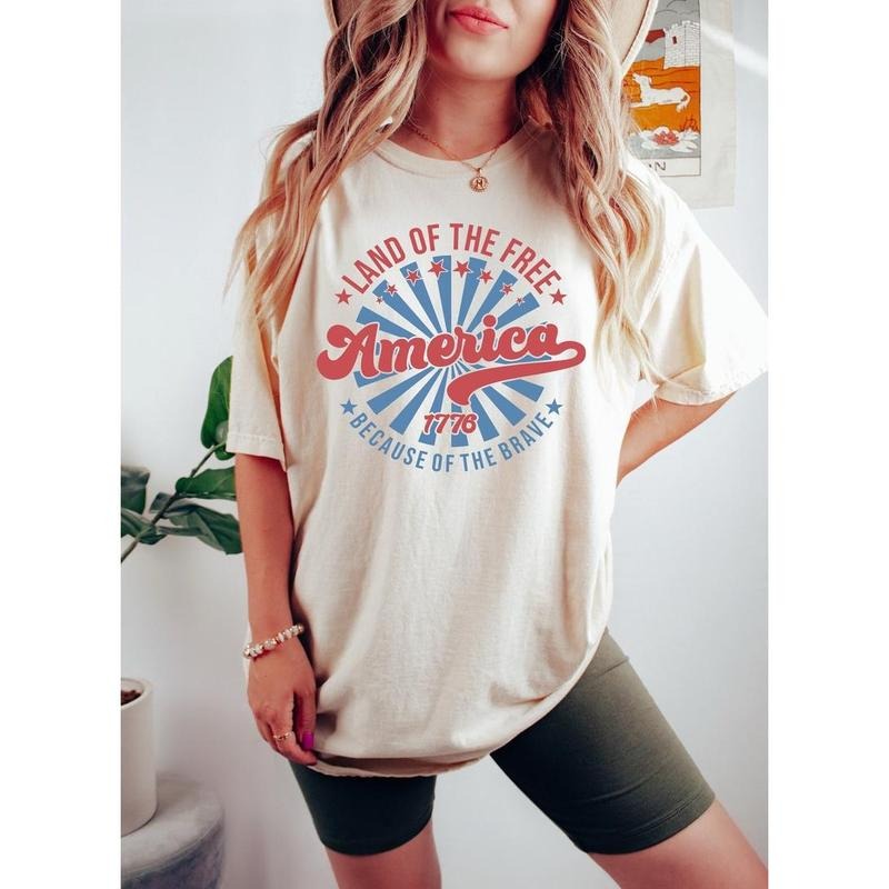 America Land Of The Free Because Of The Brave Shirt, Fourth of July Shirt, 4th Of July Shirt, Independence Day Shirt, America Shirt, Usa Tee