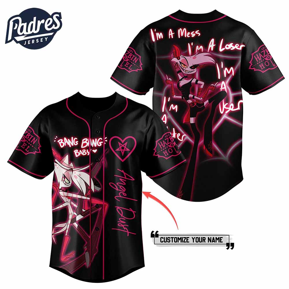 Angel Dust Hazbin Hotel Custom Baseball Jersey - Padres Jersey Oasis: Elevate Your Baseball Style Game