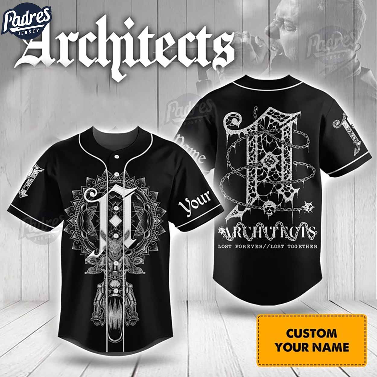 Architects Band Custom Black Baseball Jersey - Padres Jersey Oasis: Elevate Your Baseball Style Game