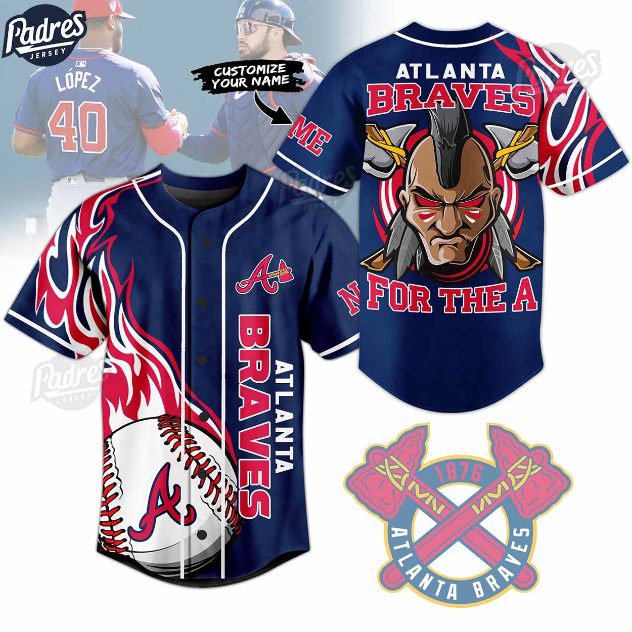 Atlanta Braves Personalized MLB Baseball Jersey - Padres Jersey Oasis: Elevate Your Baseball Style Game