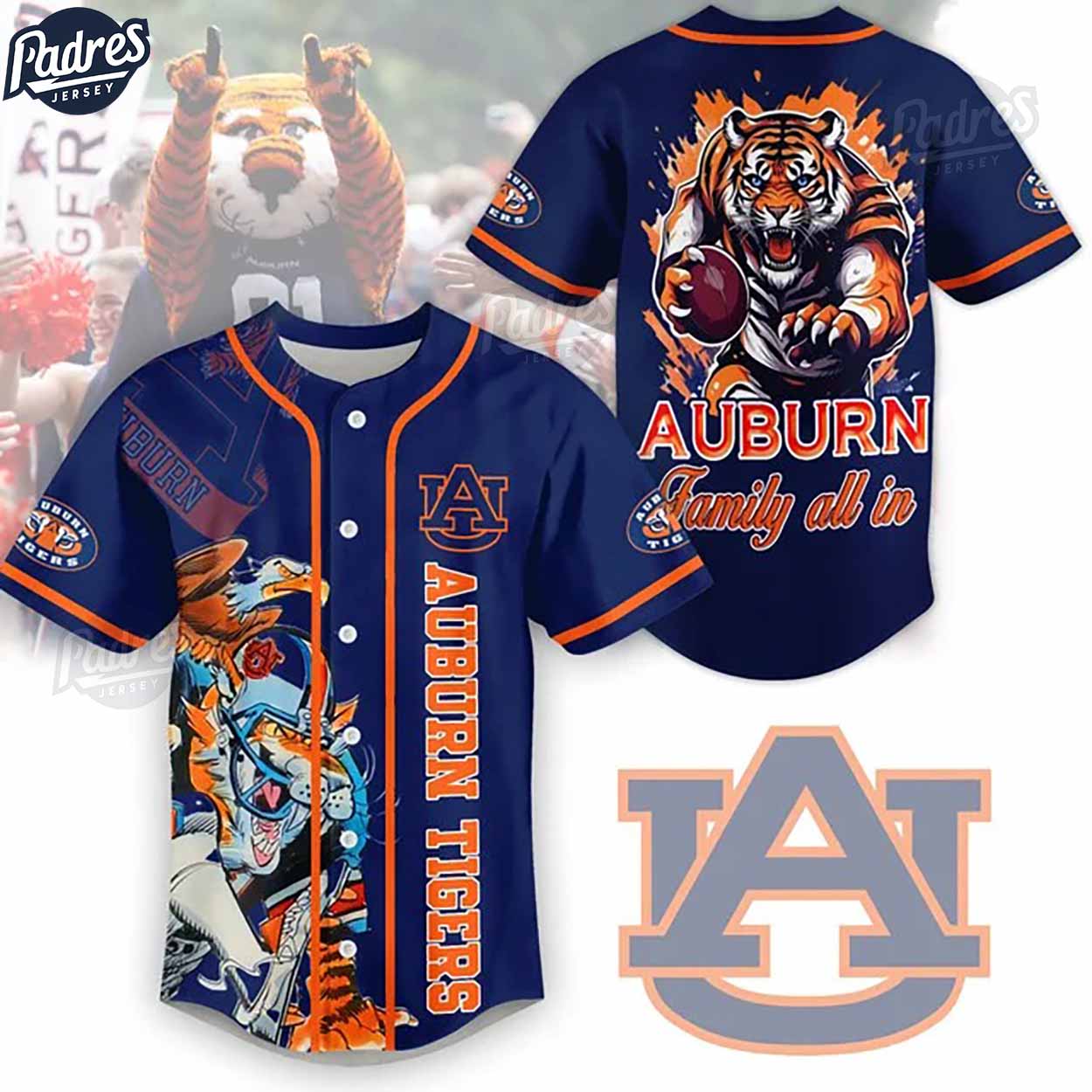 Auburn Tigers Family All In Football Baseball Jersey - Padres Jersey Oasis: Elevate Your Baseball Style Game