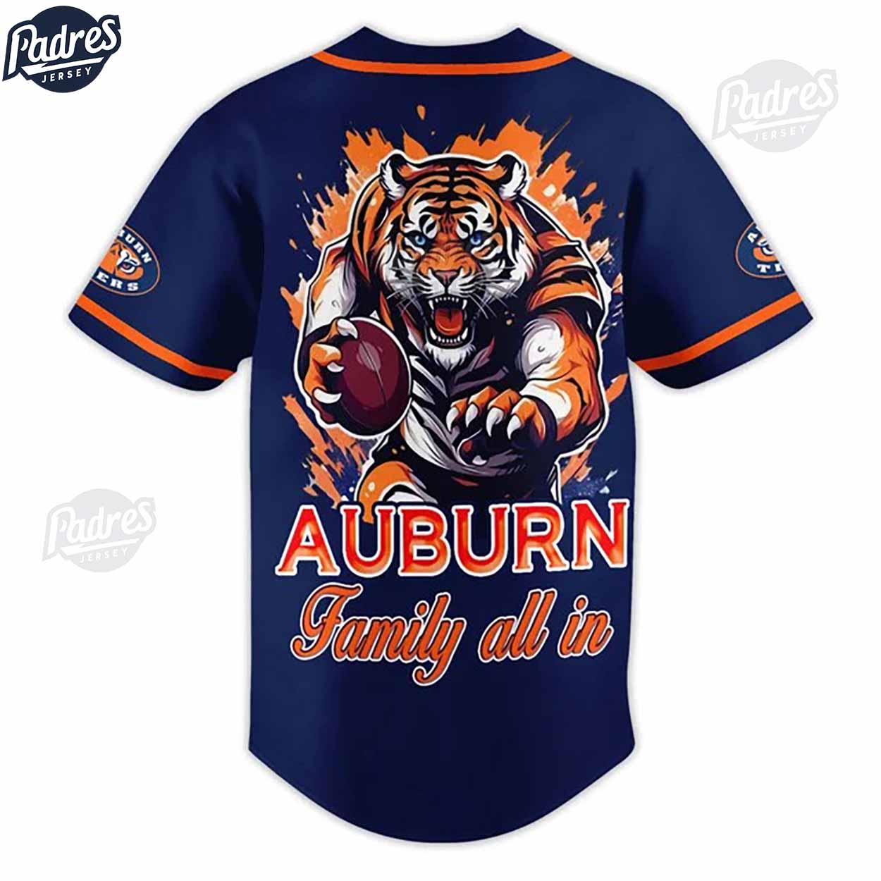 Auburn Tigers Family All In Football Baseball Jersey - Padres Jersey Oasis: Elevate Your Baseball Style Game