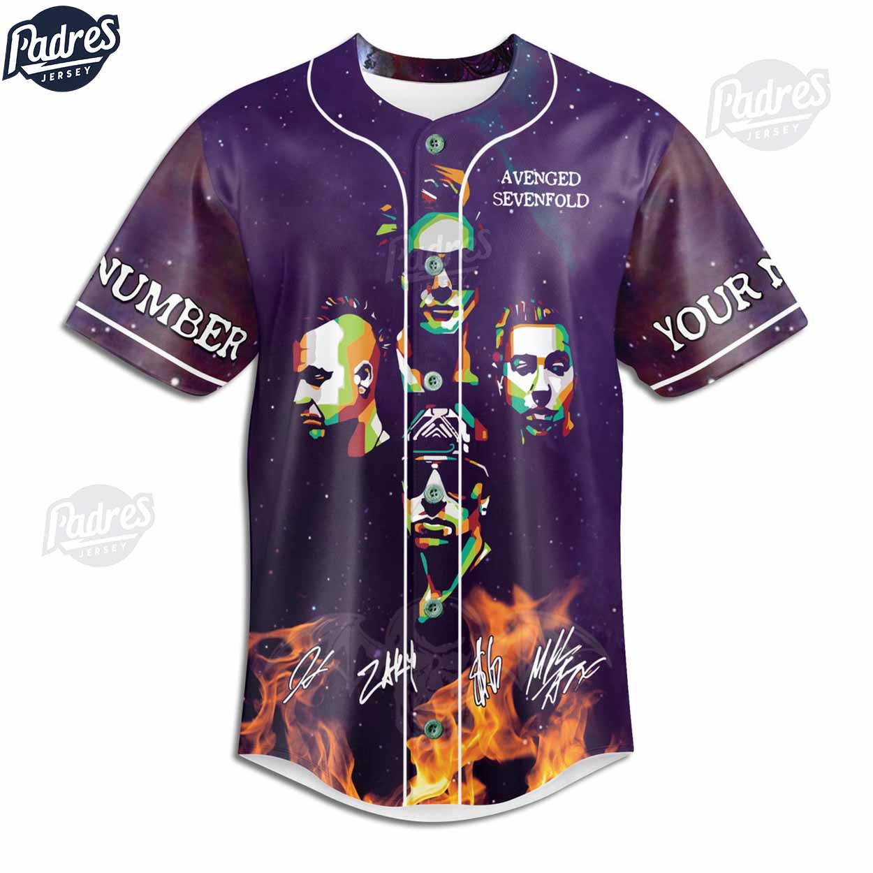 Avenged Sevenfold Band Baseball Jersey Outfit - Custom Name - Padres Jersey Oasis: Elevate Your Baseball Style Game