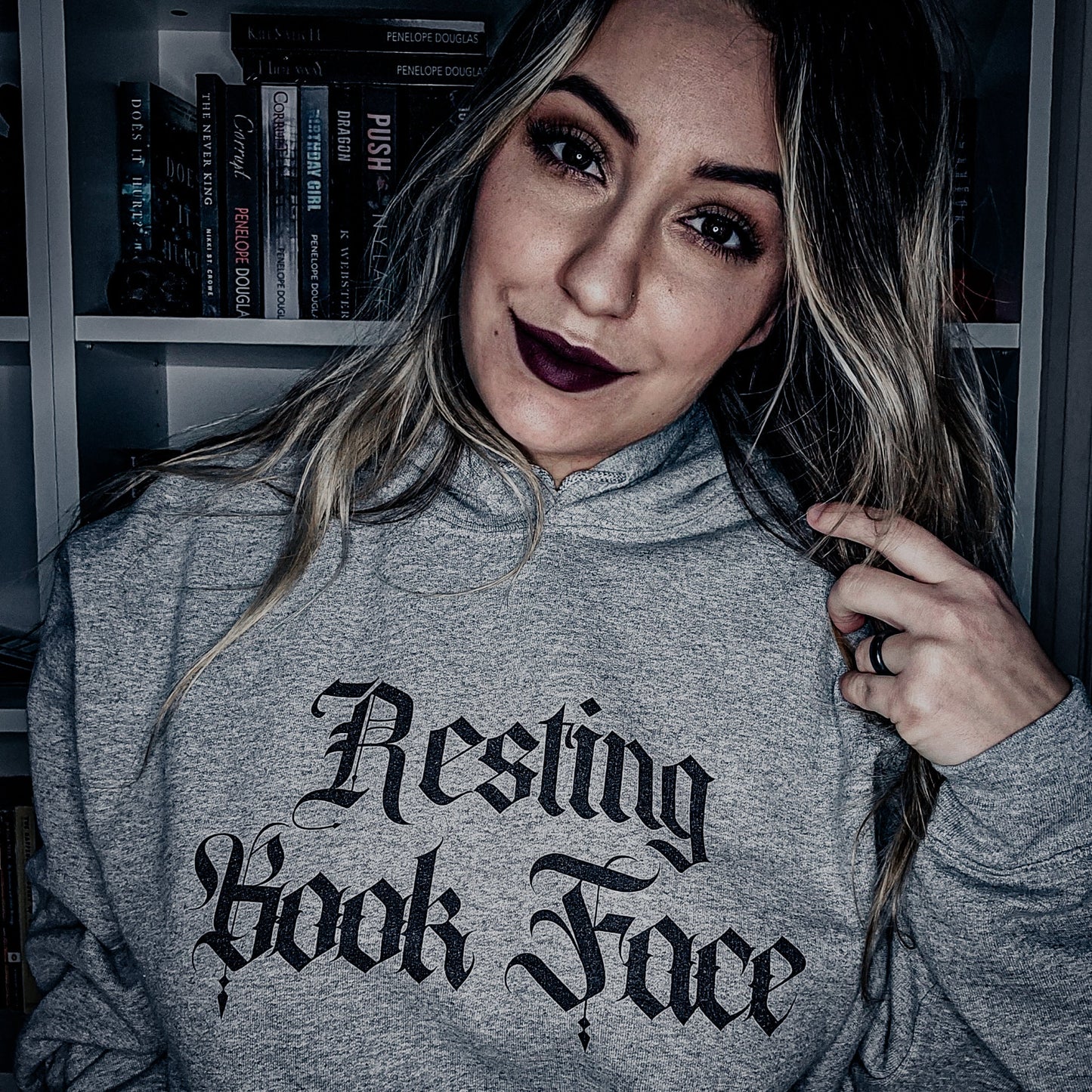 Resting Book Face Hoodie