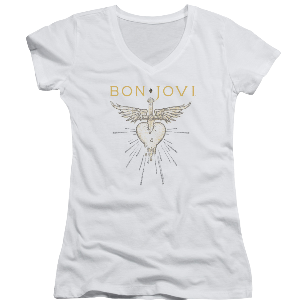 Bon Jovi Greatest Hits - Juniors V-Neck T-Shirt