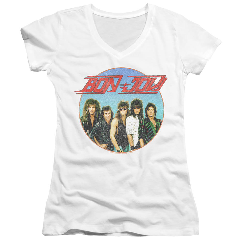 Bon Jovi Bon Sphere - Juniors V-Neck T-Shirt