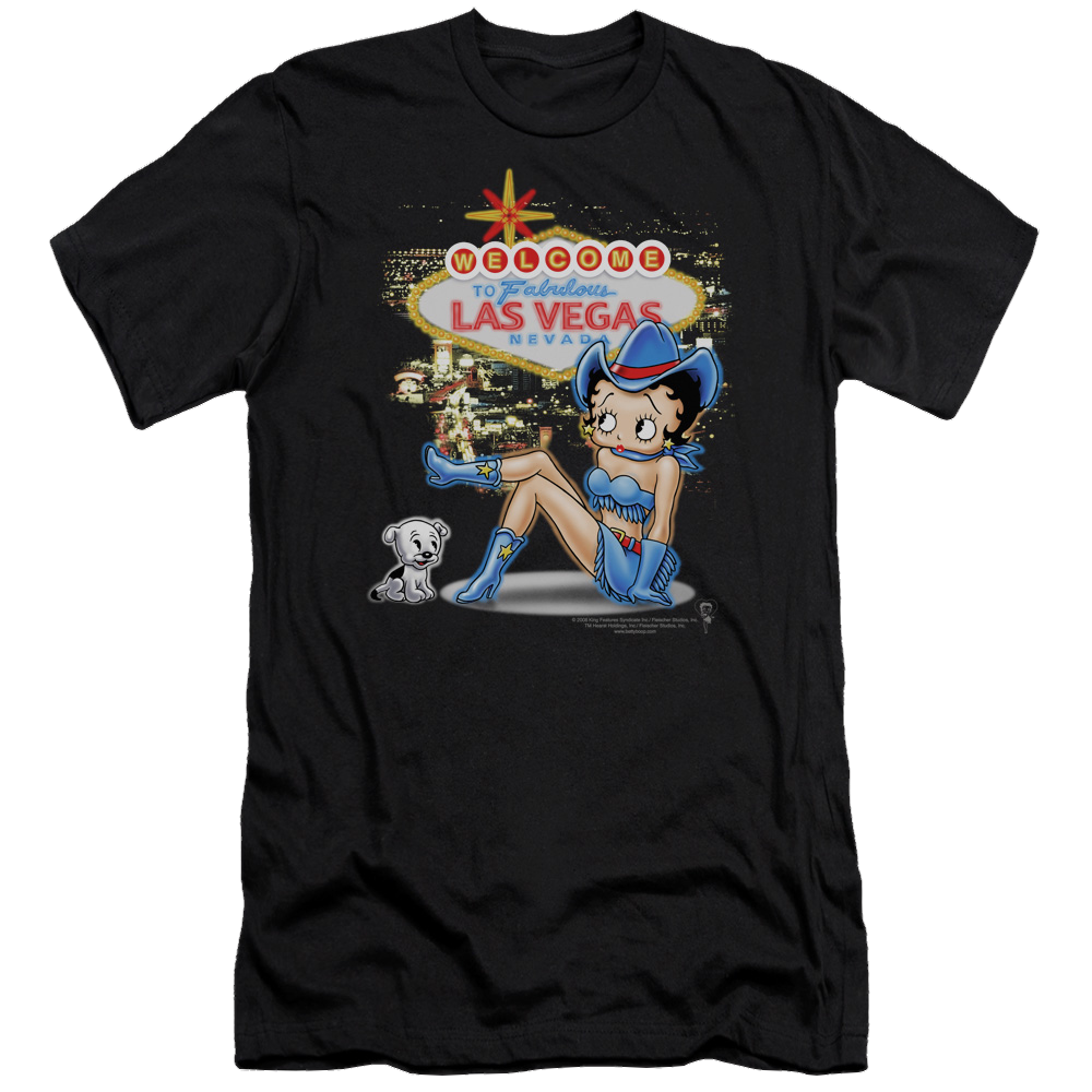 Betty Boop Welcome Las Vegas - Men's Premium Slim Fit T-Shirt
