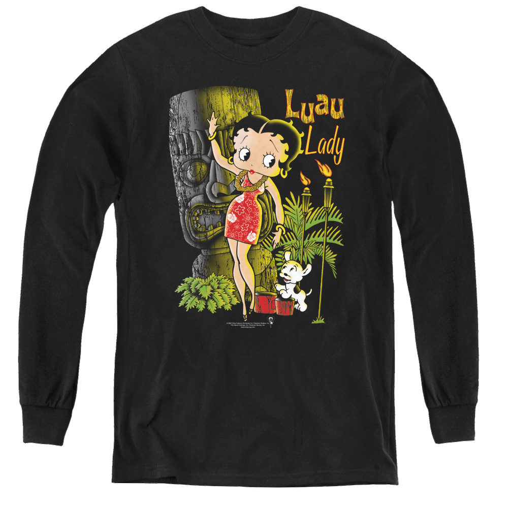 Betty Boop Luau Lady - Youth Long Sleeve T-Shirt