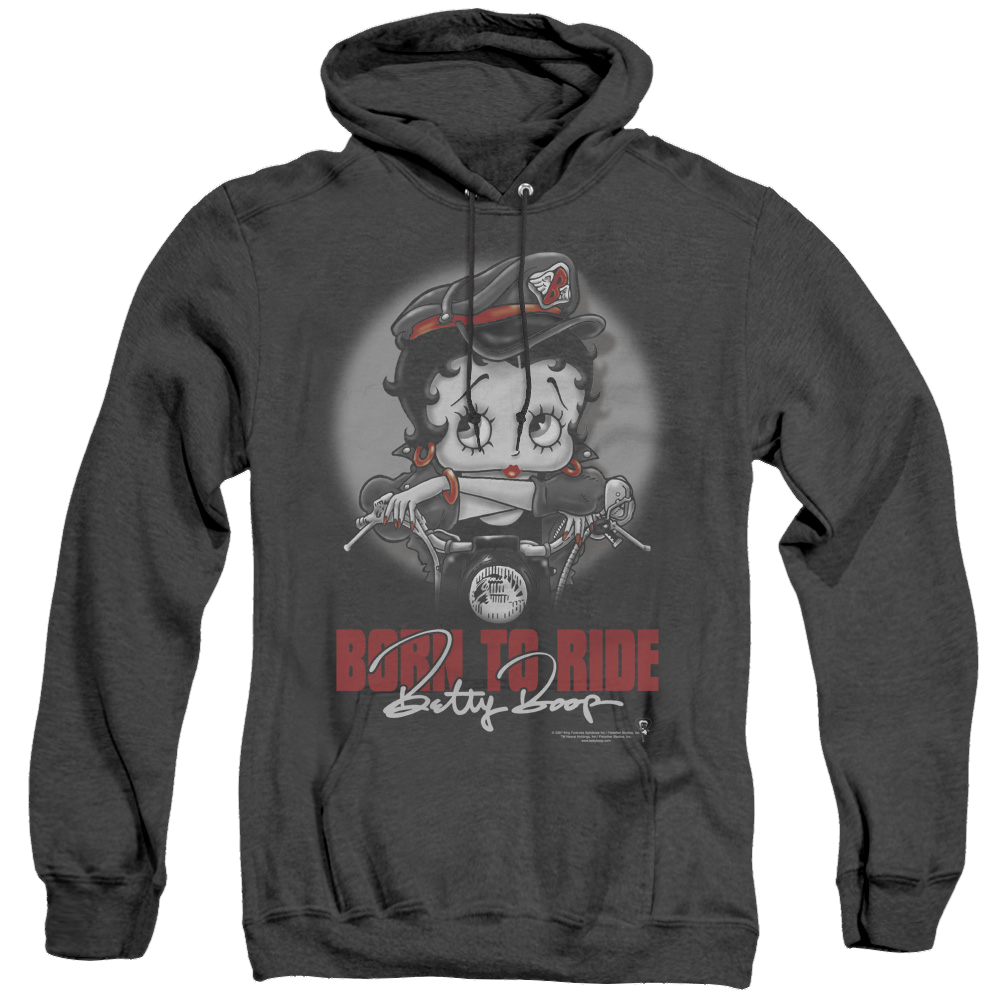 Betty Boop Born To Ride - Heather Pullover Hoodie