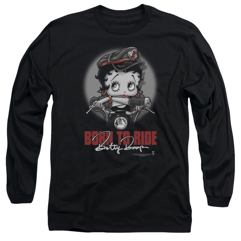 Betty Boop Born To Ride - Men's Long Sleeve T-Shirt