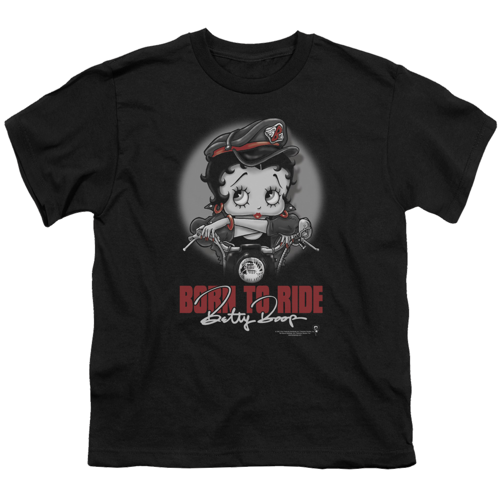 Betty Boop Born To Ride - Youth T-Shirt