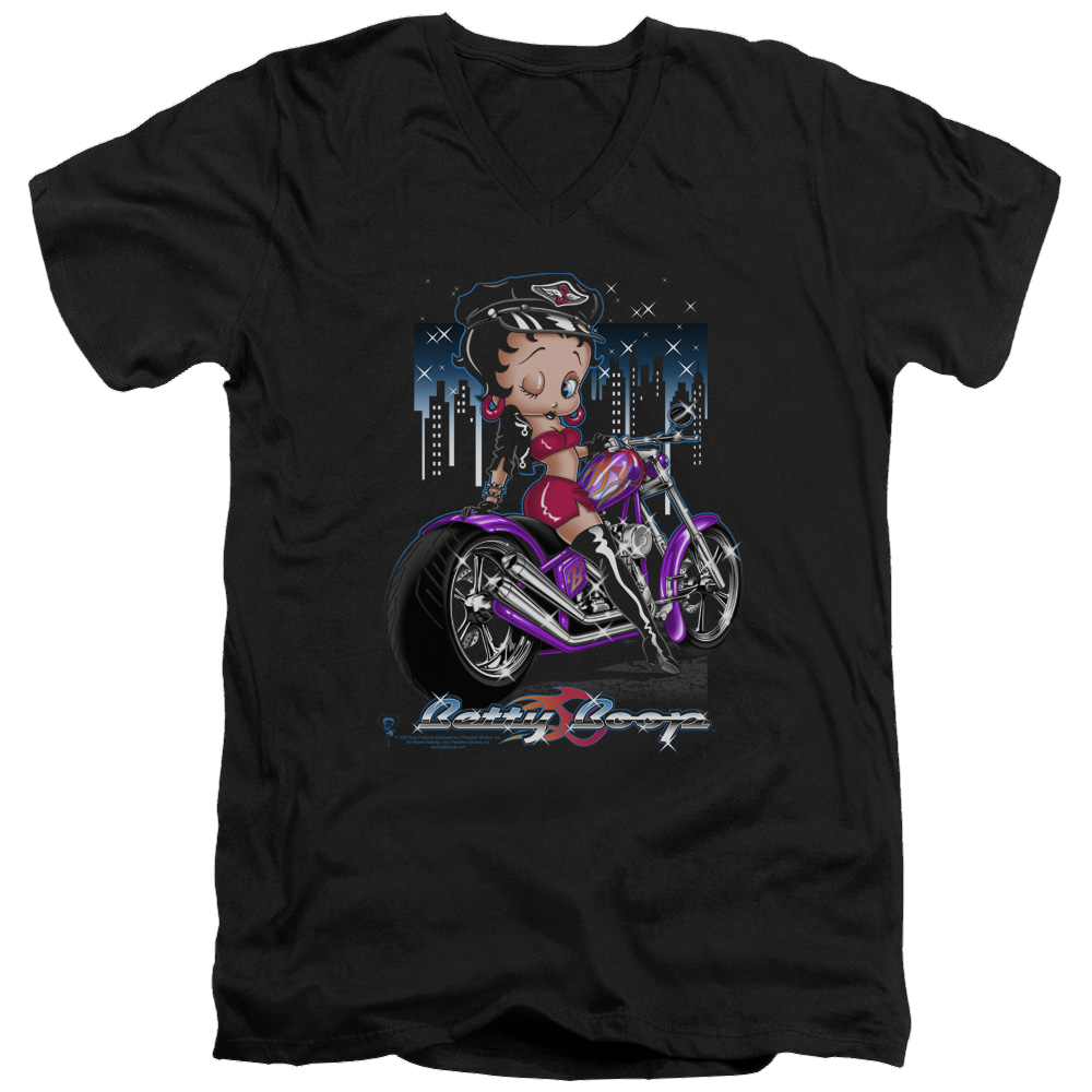 Betty Boop City Chopper - Men's V-Neck T-Shirt