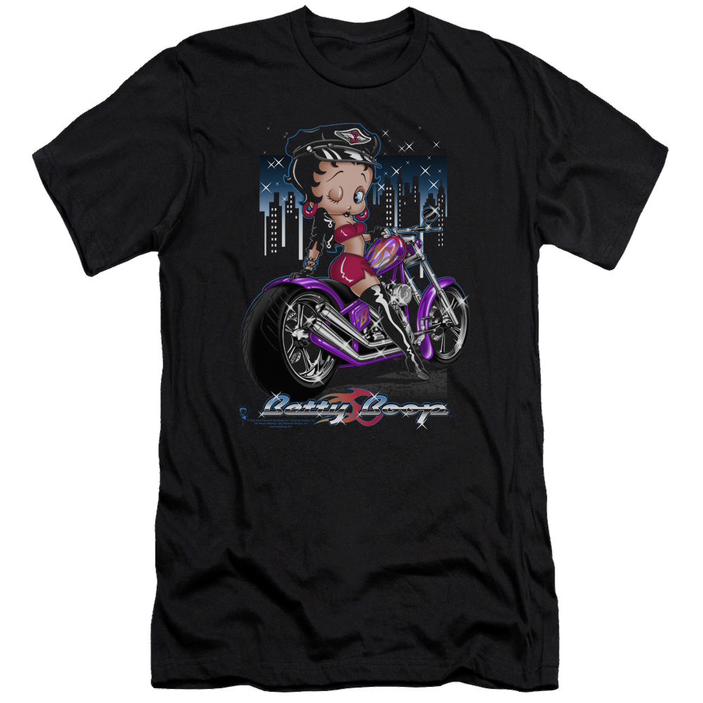 Betty Boop City Chopper - Men's Premium Slim Fit T-Shirt