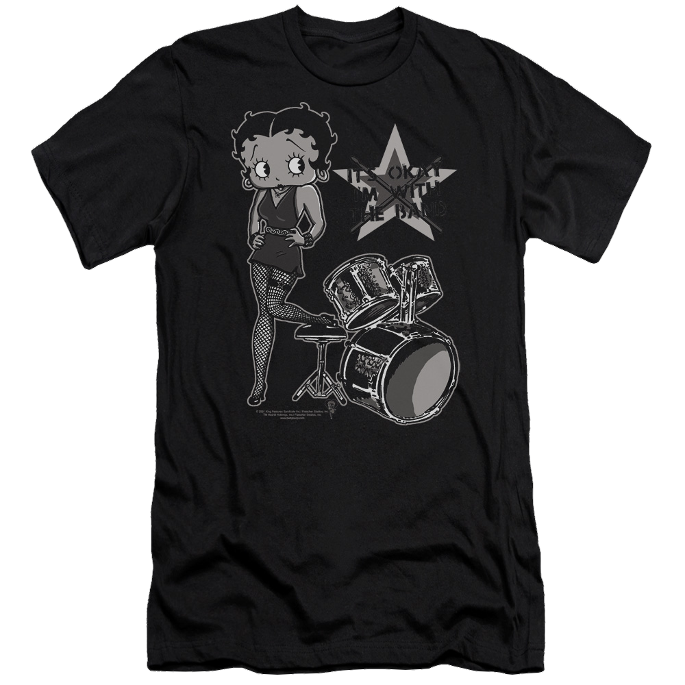 Betty Boop With The Band - Men's Premium Slim Fit T-Shirt