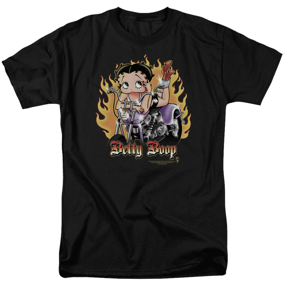 Betty Boop Biker Flames Boop - Men's Regular Fit T-Shirt