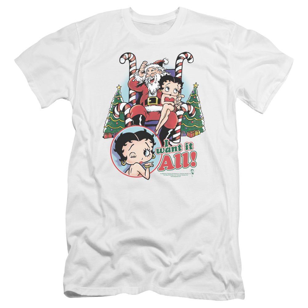 Betty Boop I Want It All - Men's Premium Slim Fit T-Shirt