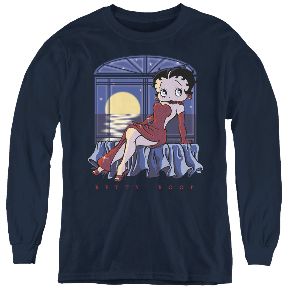 Betty Boop Moonlight - Youth Long Sleeve T-Shirt