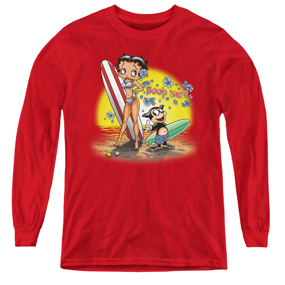 Betty Boop Surf - Youth Long Sleeve T-Shirt