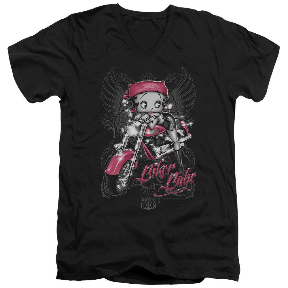 Betty Boop Biker Babe - Men's V-Neck T-Shirt