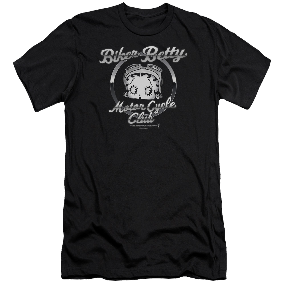 Betty Boop Chromed Logo - Men's Premium Slim Fit T-Shirt
