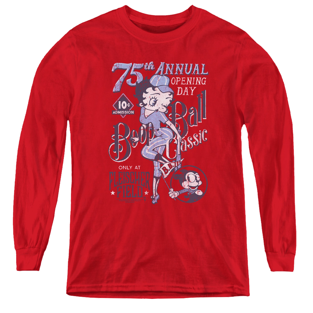 Betty Boop Boop Ball - Youth Long Sleeve T-Shirt