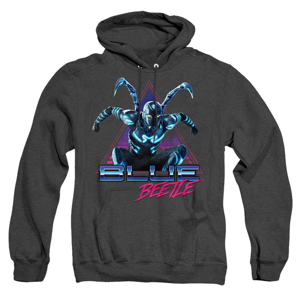 BLUE BEETLE (2023) Leaping Triangle - Heather Pullover Hoodie