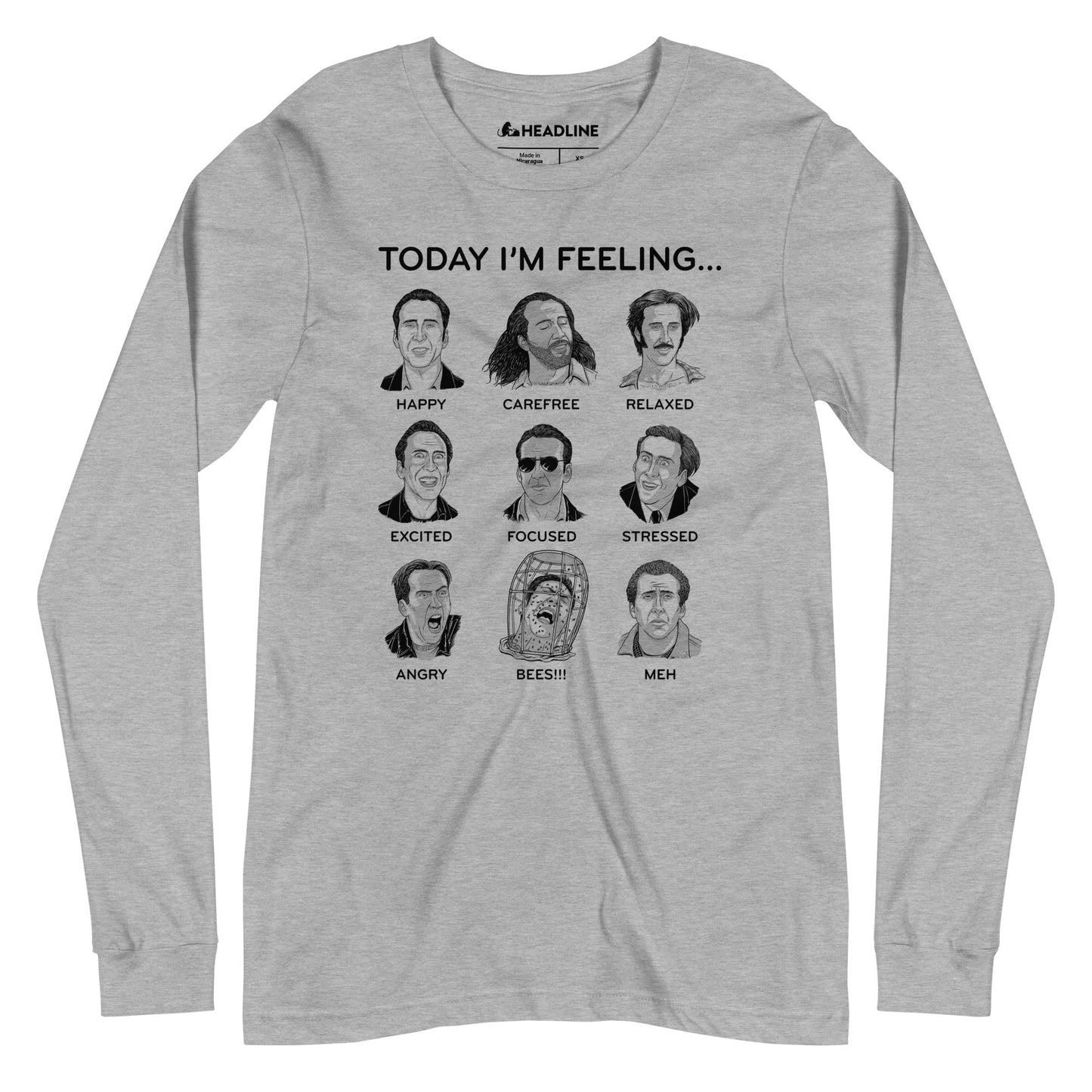 Nicolas Cage Mood Board Long Sleeve T-Shirt
