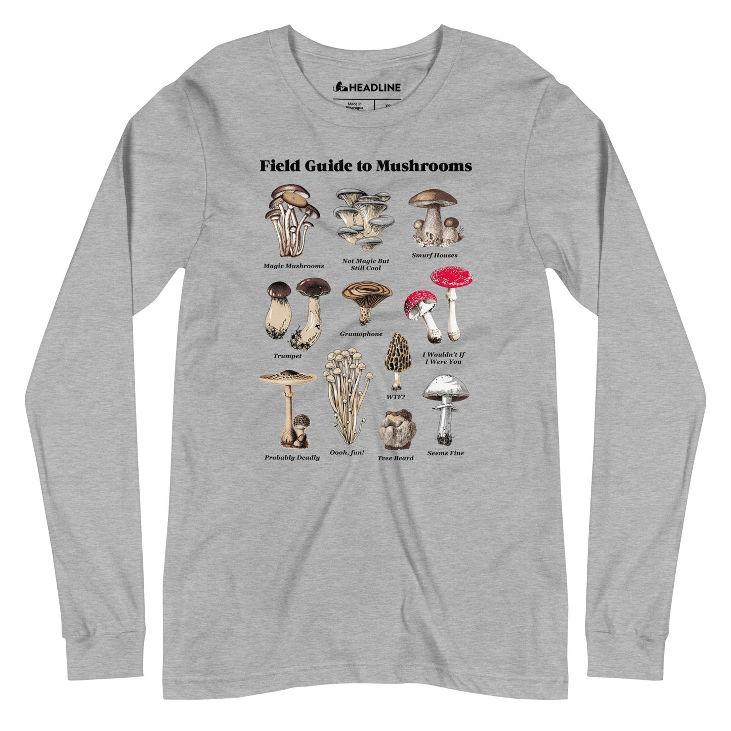 Unisex Field Guide to Mushrooms Long Sleeve T-Shirt