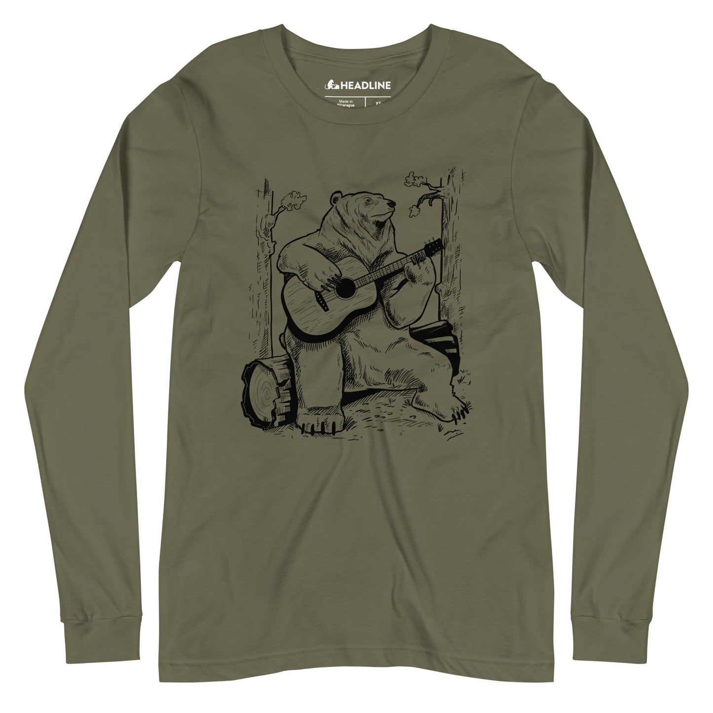 Acoustic Guitar Bear Long Sleeve T-Shirt