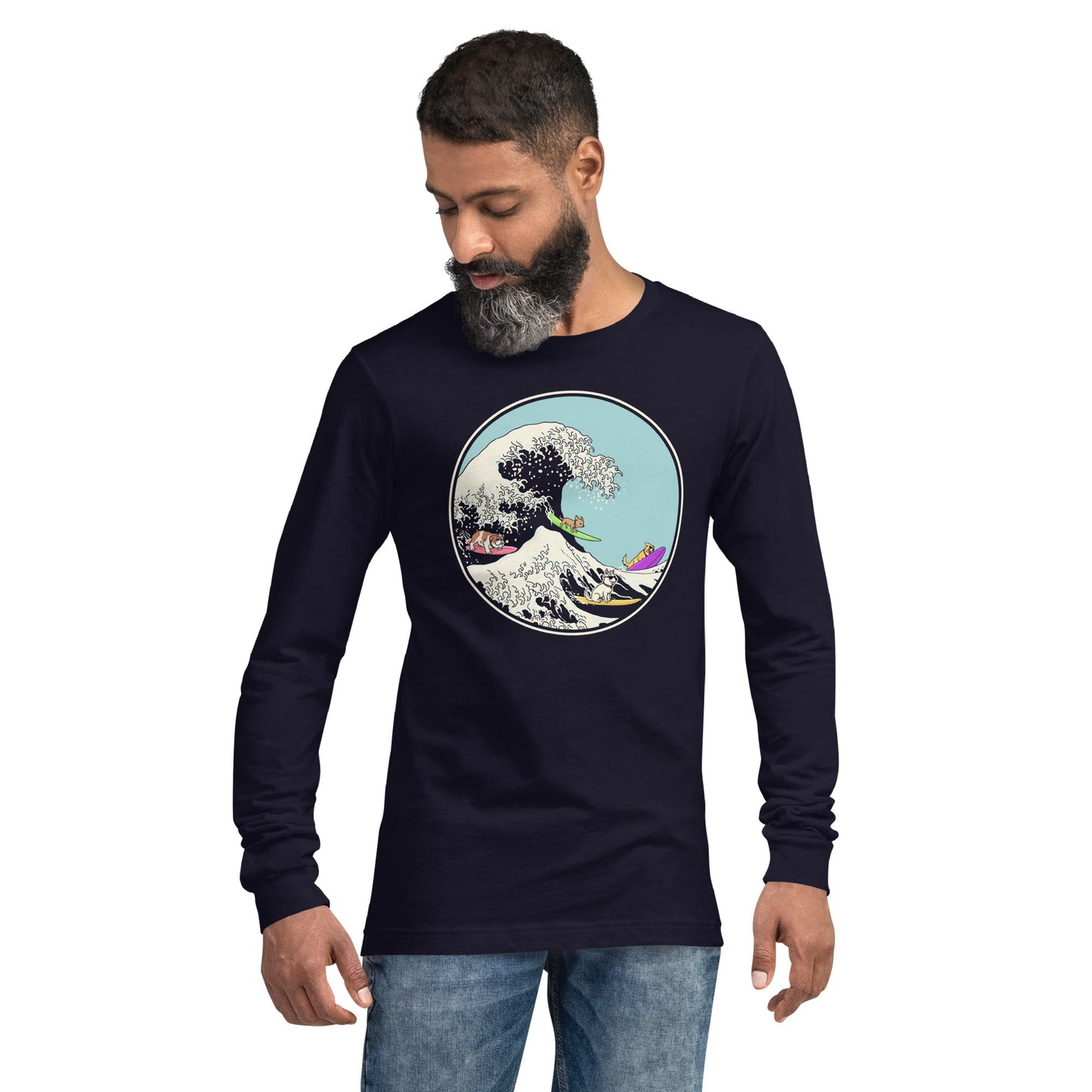 Dogs Ridin' The Wave Long Sleeve T-Shirt