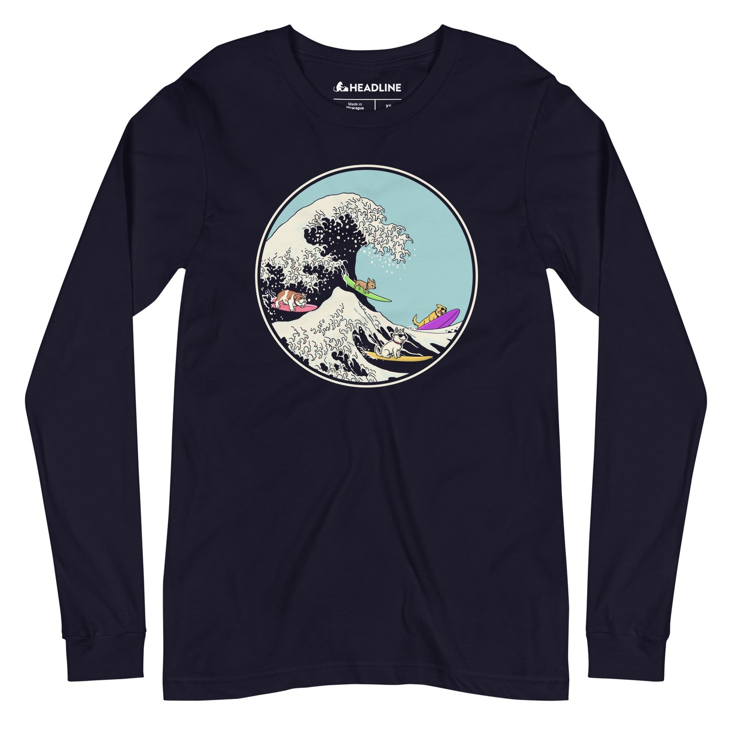 Dogs Ridin' The Wave Long Sleeve T-Shirt